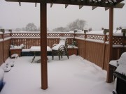 Very snowy deck