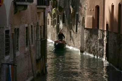 View down a Venice canal