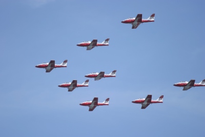 Snowbirds in formation.