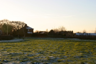 Snow patches on the fields.