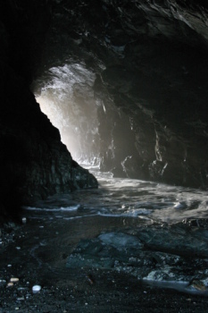 Cave on the Cornish coast near Tintagel
